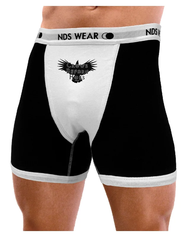 lightweight trunks for travel bags-Crows Before Hoes Design Mens Boxer Brief Underwear by TooLoud