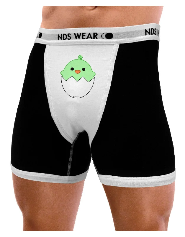 warm briefs for camping nights-Cute Hatching Chick - Green Mens Boxer Brief Underwear by TooLoud