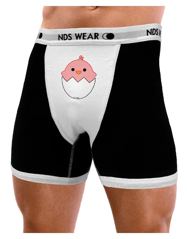 durable boxer briefs for rugged use-Cute Hatching Chick - Pink Mens Boxer Brief Underwear by TooLoud