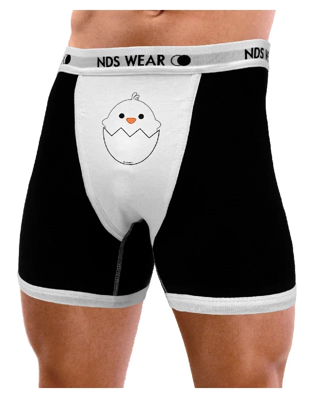 thick underwear for winter layering-Cute Hatching Chick - White Mens Boxer Brief Underwear by TooLoud