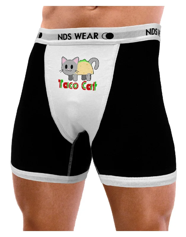 cozy Modal underwear for winter-Cute Taco Cat Design Text Mens Boxer Brief Underwear by TooLoud