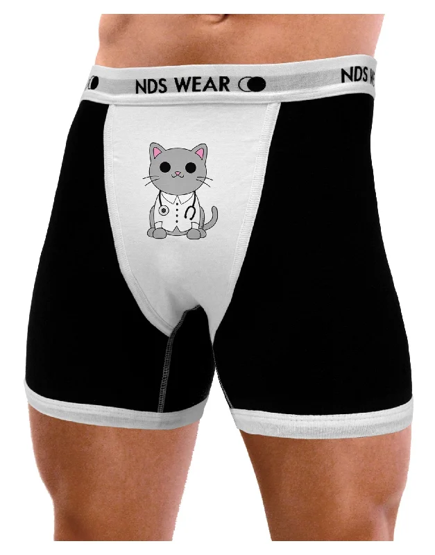 seamless boxer briefs for jeans-Dr Cat MD - Cute Cat Design Mens Boxer Brief Underwear by TooLoud