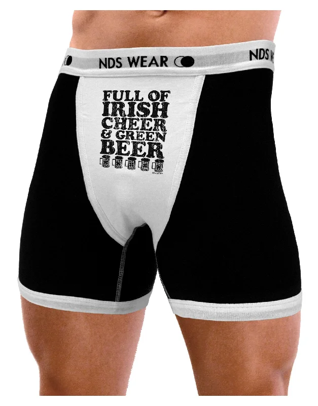 elegant briefs for formal wear-Full of Irish Cheer and Green Beer Mens NDS Wear Boxer Brief Underwear