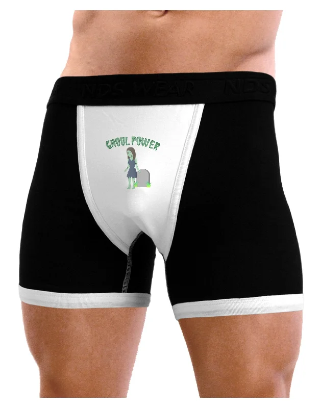 thick briefs for snowboarders-Ghoul Power - Funny Halloween Mens Boxer Brief Underwear