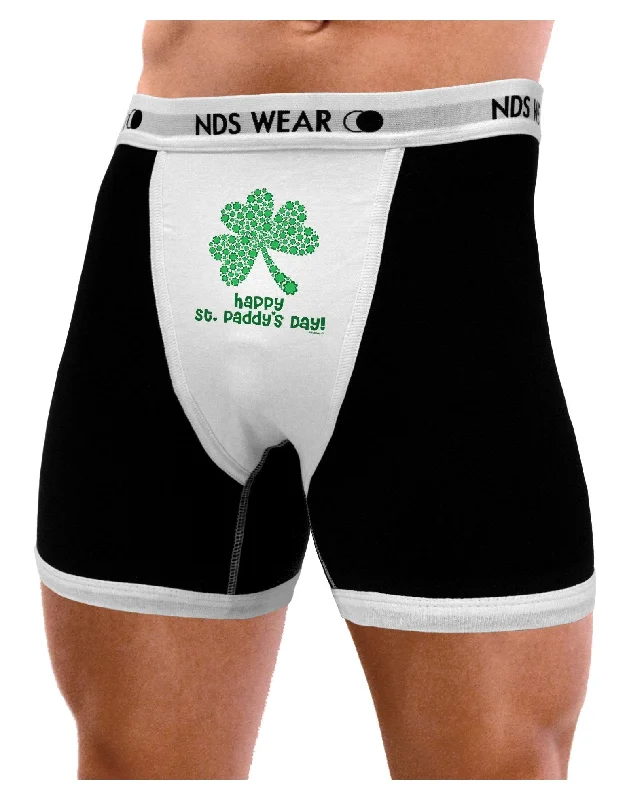 cozy boxers for rainy days-Happy St. Paddy‘s Day Shamrock Design Mens NDS Wear Boxer Brief Underwear