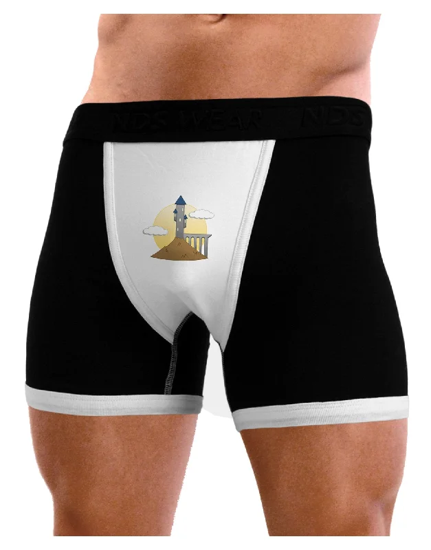 lightweight boxers for warm days-Moonlit  Wizard Tower - Halloween Mens Boxer Brief Underwear