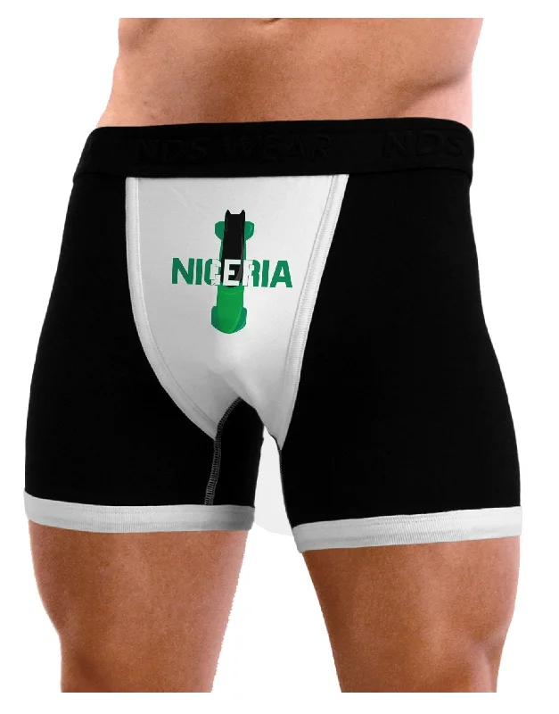 supportive underwear for long runs-Nigeria Bobsled Mens Boxer Brief Underwear by TooLoud