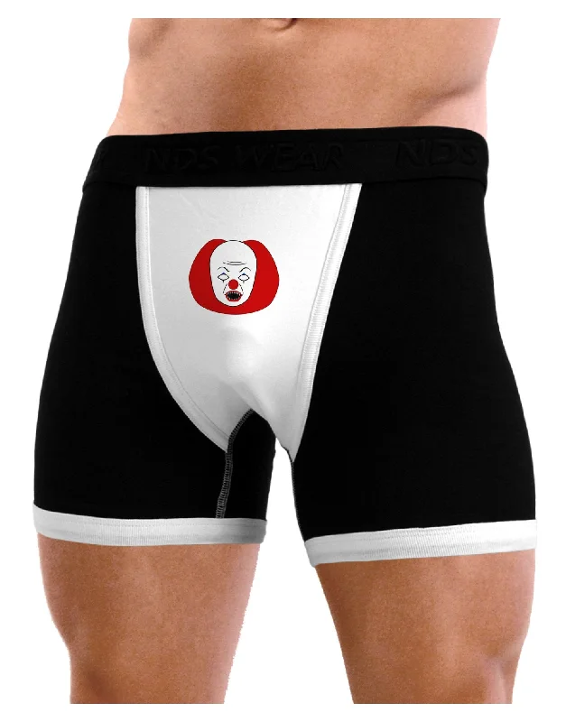 warm briefs for ski trips-Scary Face Clown - Halloween Mens Boxer Brief Underwear