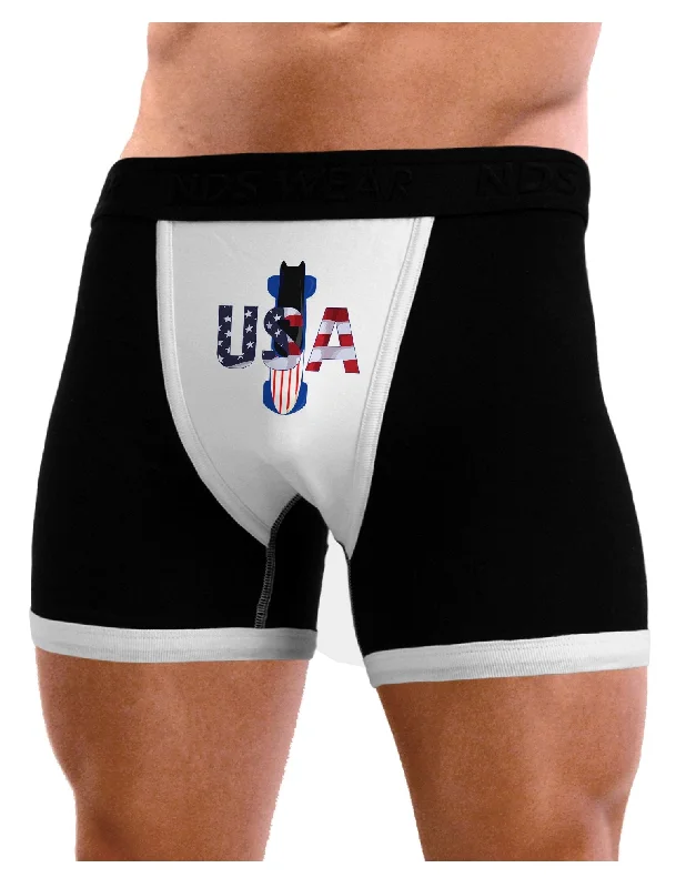 cozy cotton boxers for sleep-USA Bobsled Mens Boxer Brief Underwear by TooLoud