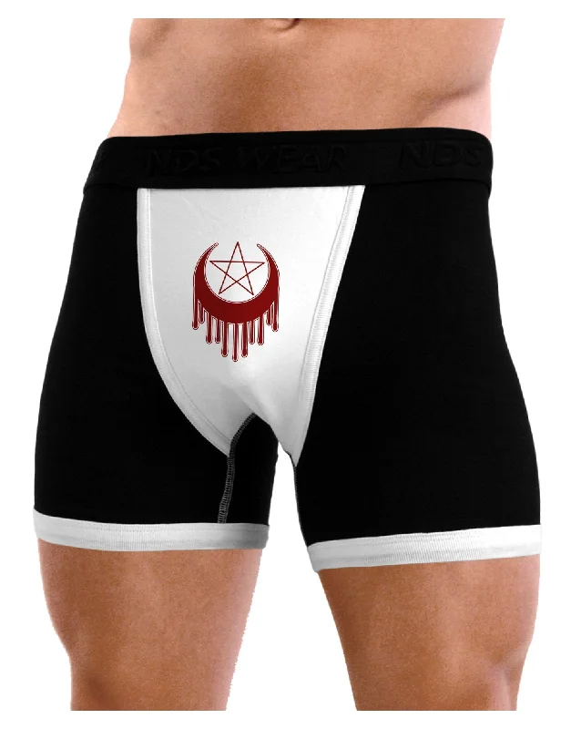 supportive briefs for desk jobs-Weeping Crescent Blood Moon Star Mens Boxer Brief Underwear