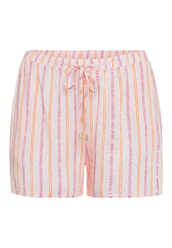 supportive pajamas for postpartum-Sleep And Lounge Woven Shorts | Jolly Stripe 77615-2917