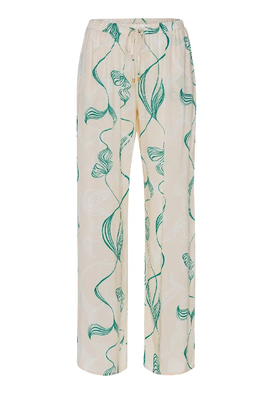 thin pajamas for tropical nights-Sleep And Lounge Woven Long Pant | Lively Lines 77617-1261