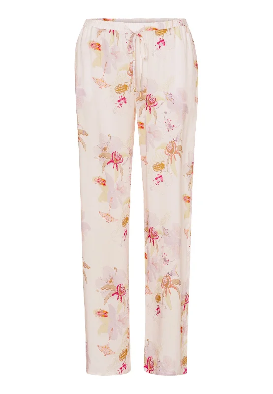 extra-wide pajamas for comfort-Sleep And Lounge Woven Long Pant | Bustling Garden 77617-2956