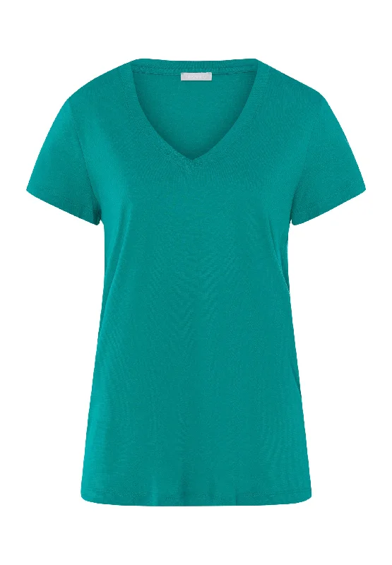 anti-slip pajama sets for safety-Sleep And Lounge V-Neck T-Shirt | Peacock 77876-2730