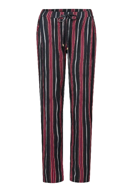 thick pajama sets for cold snaps-Sleep And Lounge Knit Pants Print | Marsala Stripe 77882-2984