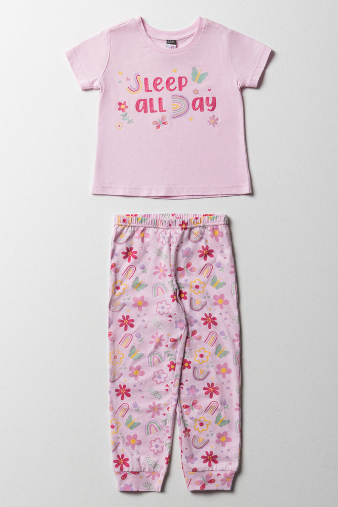 breathable wool pajamas for fall-All Day Sleep Set Pink