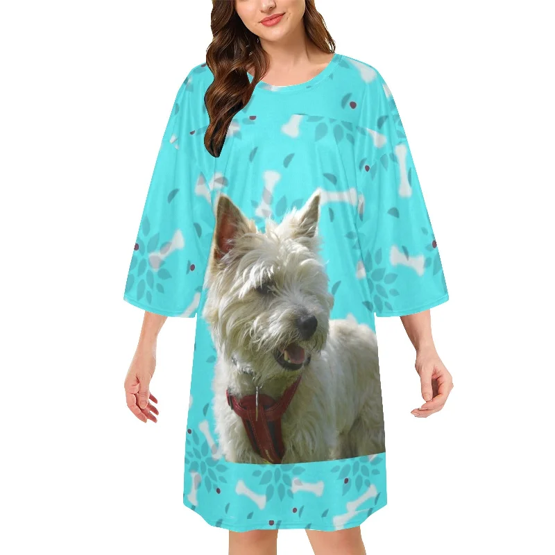 stretchy pajamas for dance parties-Cairn Terrier Oversized Sleep Shirt