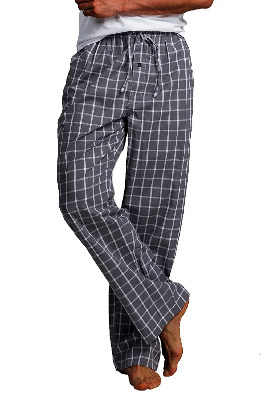 warm pajama sets for blizzards-CYZ Men's 100% Cotton Poplin Pajama Lounge Sleep Pant