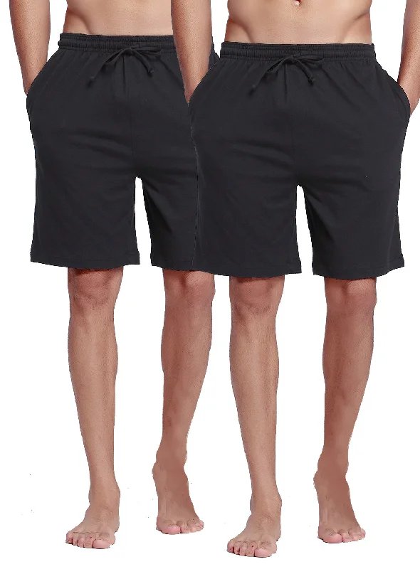 eco-friendly hemp pajamas-CYZ Men's Sleep Shorts - 100% Cotton Knit Sleep Shorts & Lounge Wear