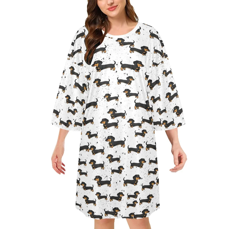 supportive pajamas for long naps-Dachshund Oversized Sleep Shirt