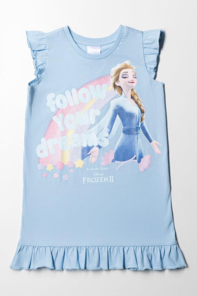 breathable pajamas for long flights-Elsa  Sleepshirt Blue