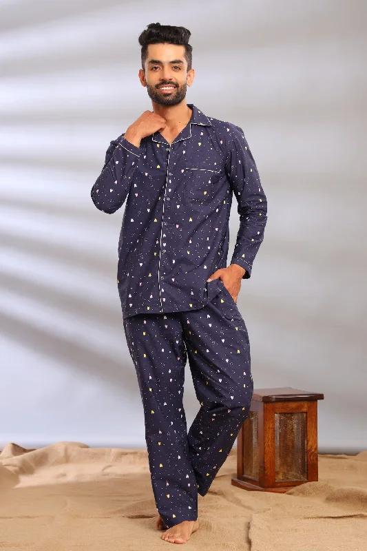 eco-friendly pajamas for green living-Hearty Delight Pajama Set for Men