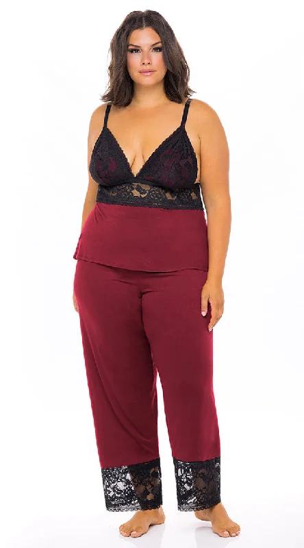 soft Modal pajamas for relaxation-Plus Size Talking In Your Sleep Cami Pajama Set