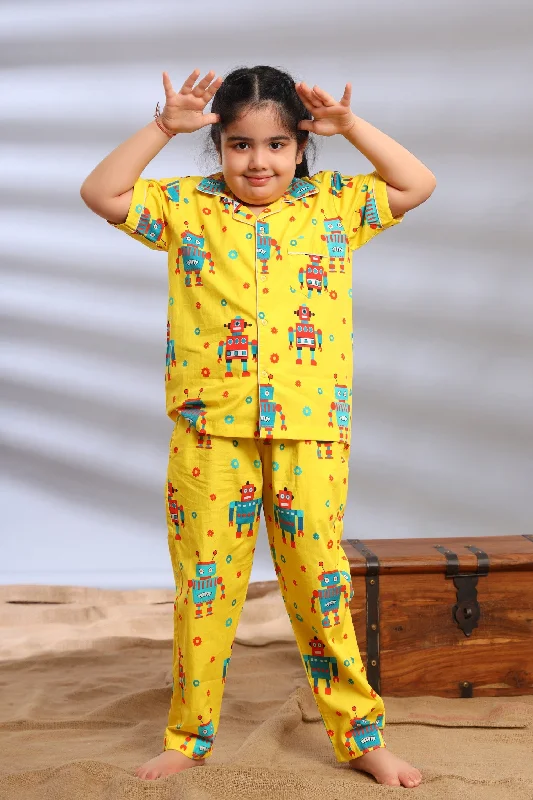 lightweight pajama sets for trips-Robot Pajama Set for Girls