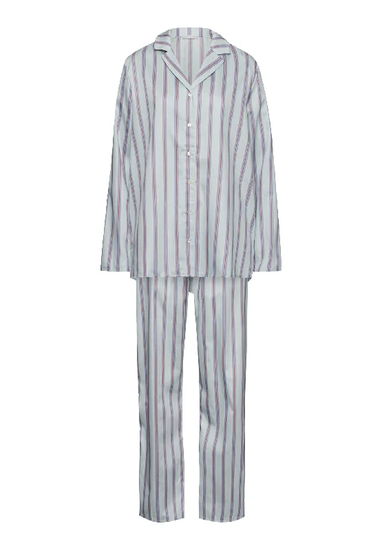 cozy cabin pajamas with patterns-Sleep And Lounge Long Sleeve Pajama Set | Balanced Stripe 72414-2164