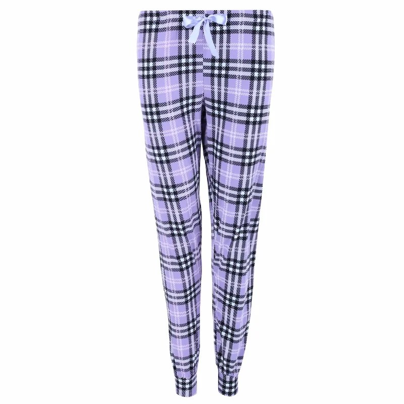 thick knit pajamas for winter-Sleep Junkie Women's Plaid Jogger Sleep Pants