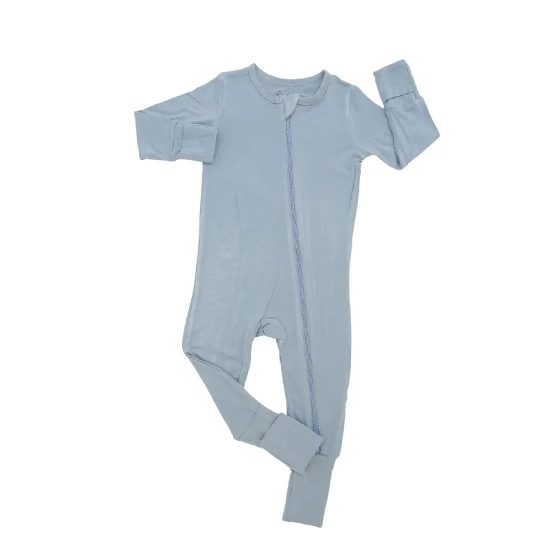 cozy cabin pajamas with patterns-Steel Blue Bamboo Sleeper