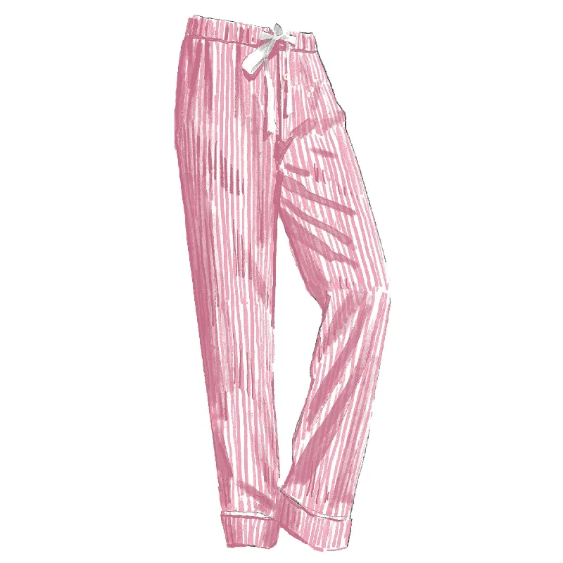 thick pajamas for snowboarders-Striped Poplin PJ Pants