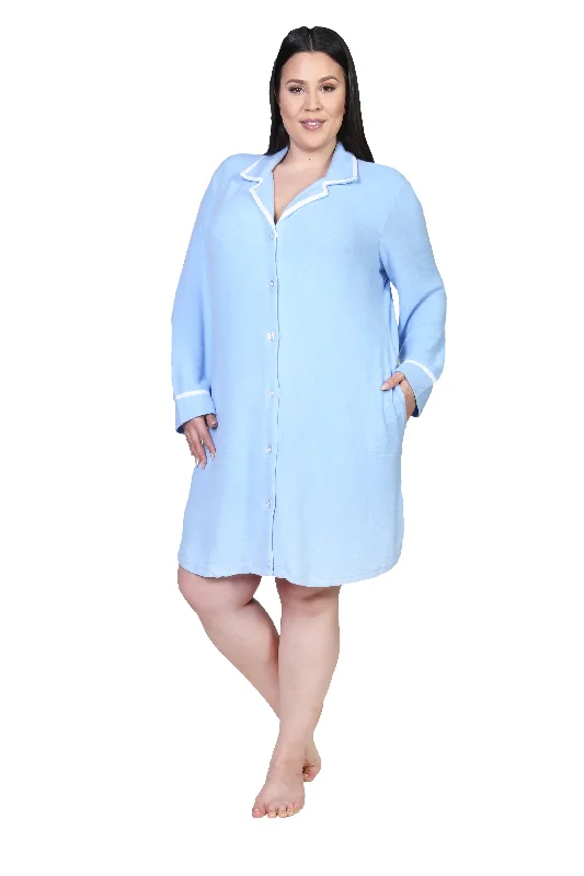 plush chenille pajamas for warmth-The Comfort Collection Plus Size Tailored Sleep Shirt