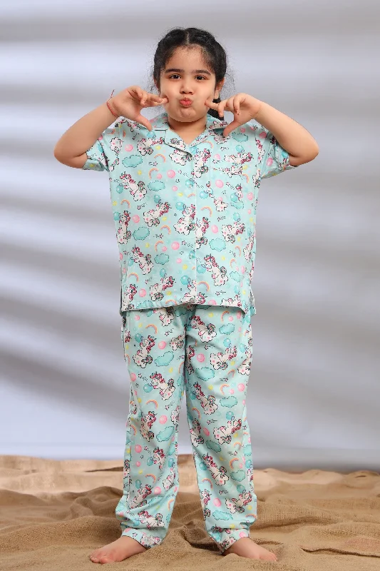 breathable linen pajamas for casual-Unicorn Pride Pajama Set for Girls