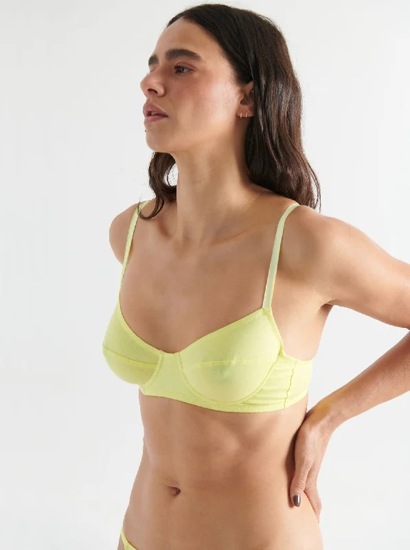 stretchy panties for active days-Araks: Beau Cotton Underwire Bra - Pollen