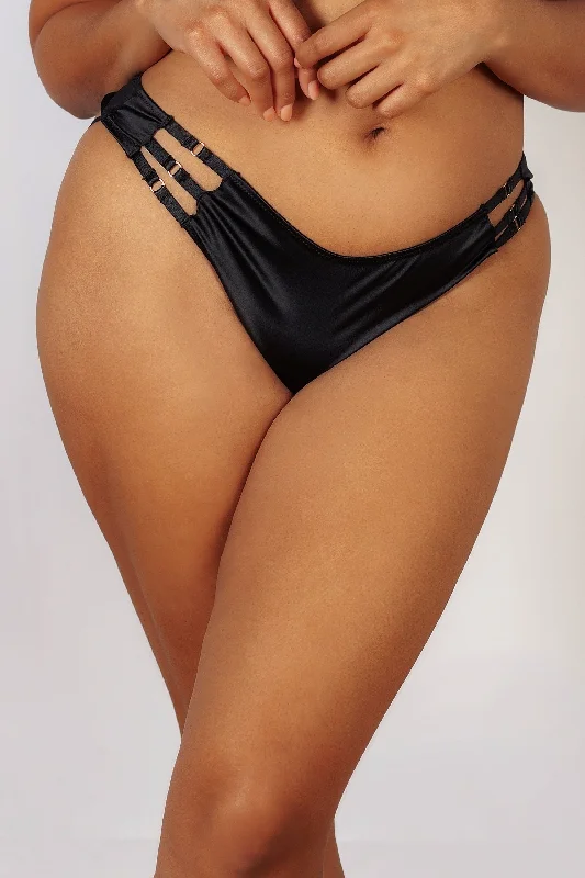 supportive briefs for long periods-Ava Black Strappy Brief Curve