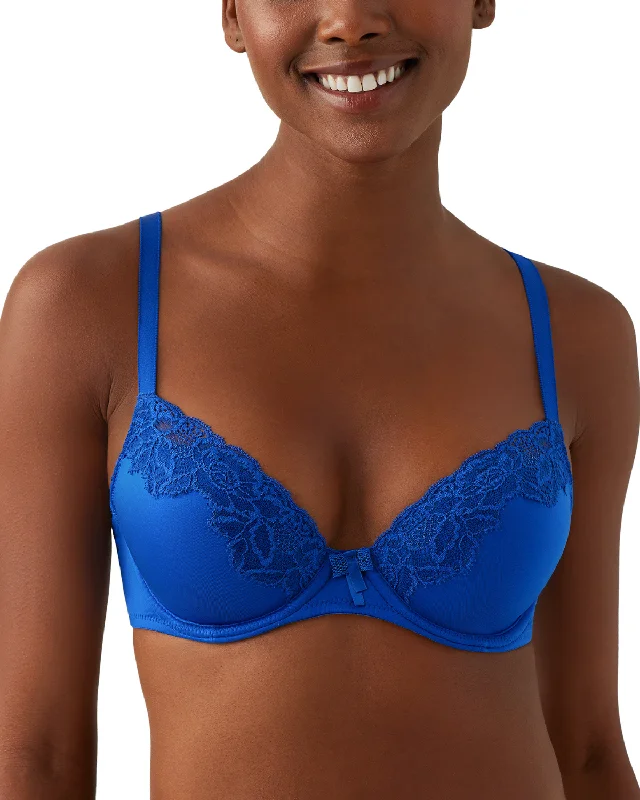 eco-conscious panties with recycled fabric-B. Tempt'd by Wacoal Always Composed Underwire T-Shirt Bra - 953223 - Surf Blue