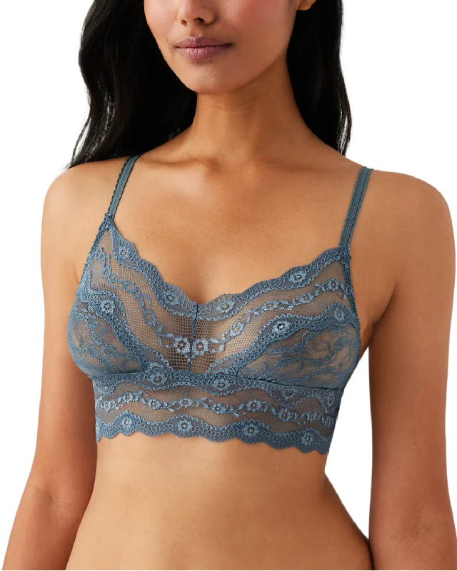 stylish lace panties for femininity-B. Tempt'd by Wacoal Lace Kiss Bralette - 910182 - Stormy Weather