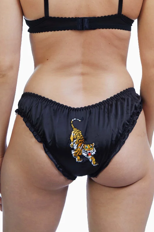 quirky pizza print panties-Bettie Page Tiger Frill Brief