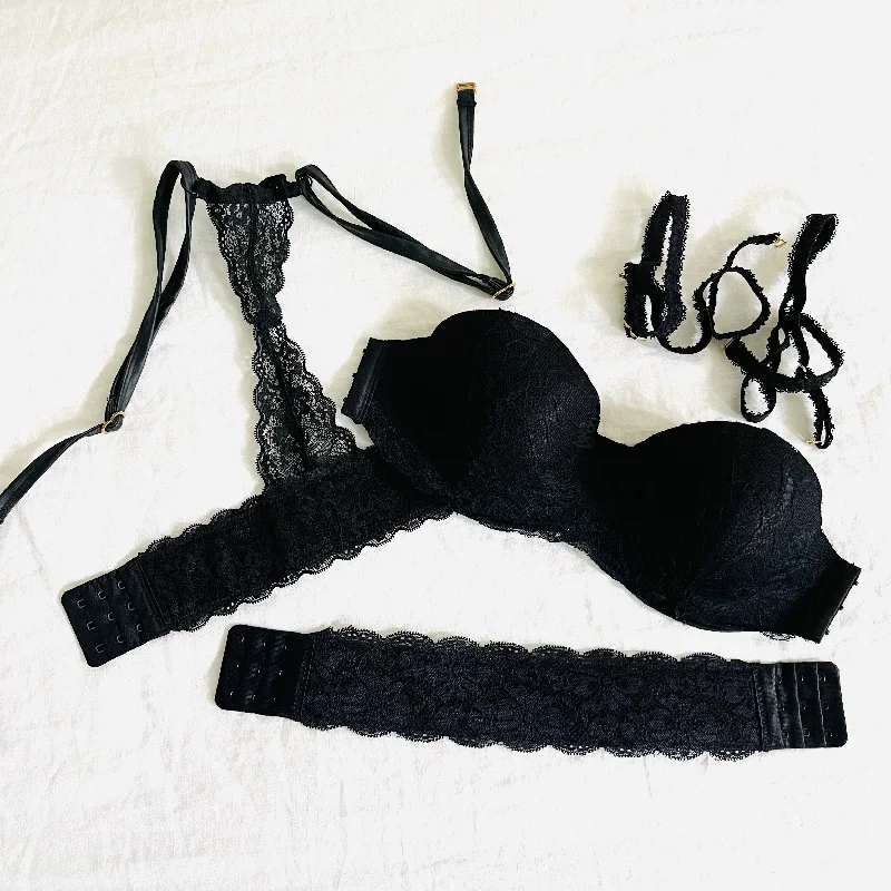 durable panties for outdoor trips-Black Lace Angelina Set