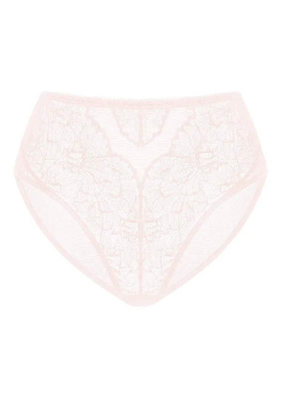 breathable mesh briefs for summer-Blossom High-Rise Dusty Peach Lace Brief Underwear