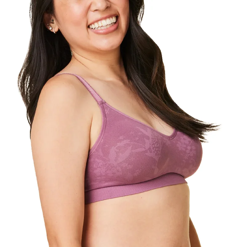 durable underwear for rugged use-BRAVADO! DESIGNS Everyday Sculpt Wire-Free Bra (11045BA) - Berry Jacquard