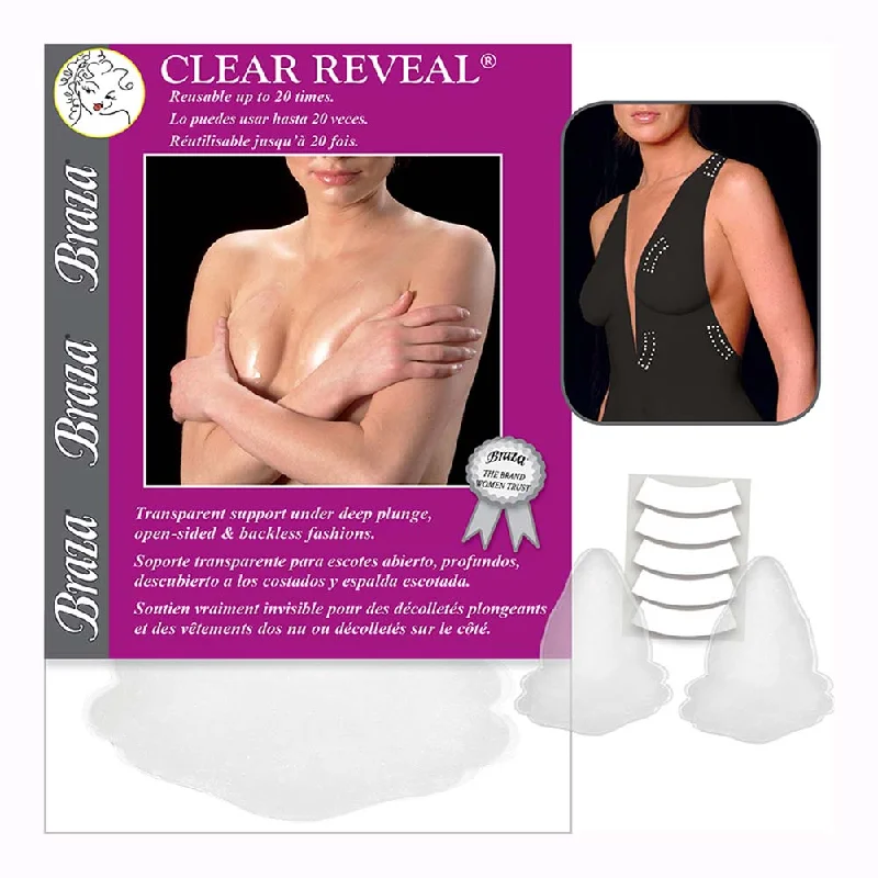 moisture-wicking panties for cycling-BRAZA CLEAR REVEAL SILICONE ADHESIVE BRA