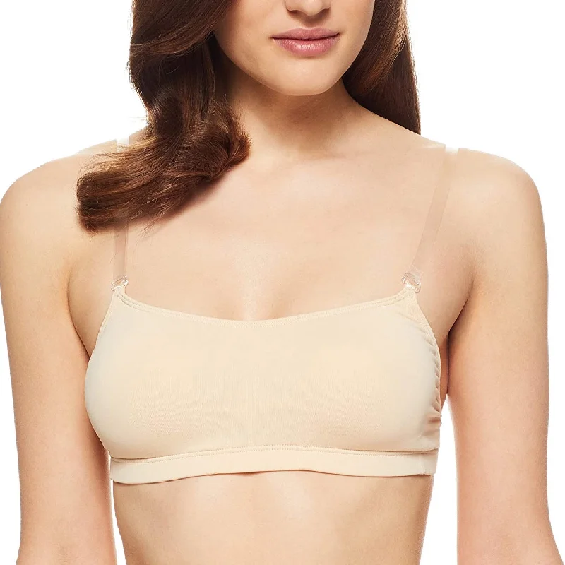 elegant lace briefs for weddings-CAPEZIO 3564 BRATEK CAMISOLE BRA WITH CLEAR BACK AND STRAPS