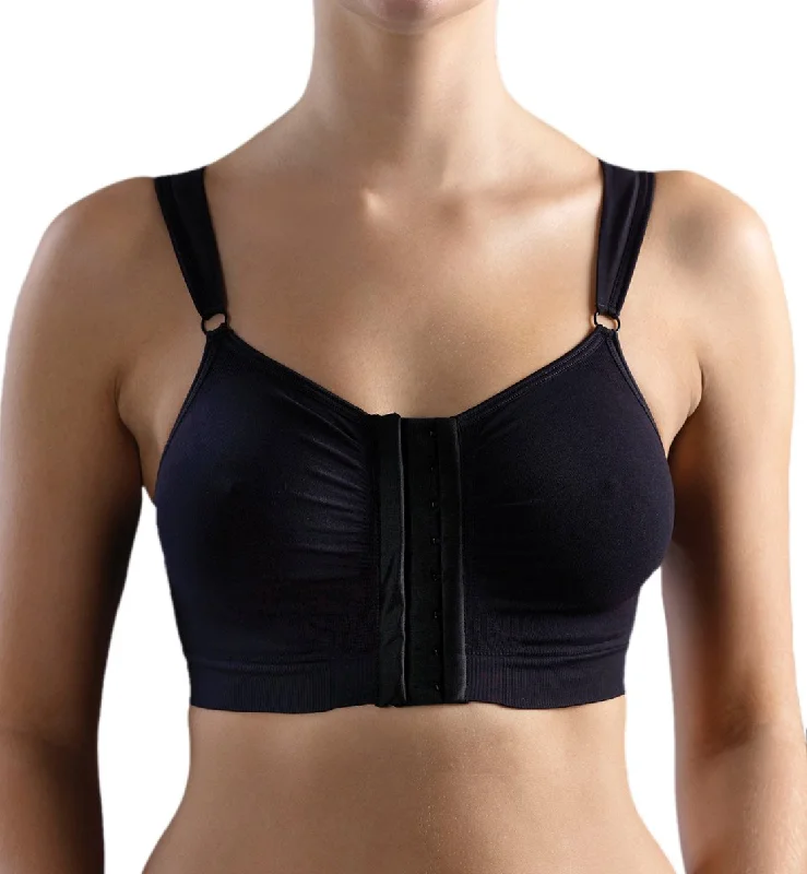 soft bamboo briefs for eco-Carefix Bella Front Closure Comfort/Sleep Bra (321250) - Black