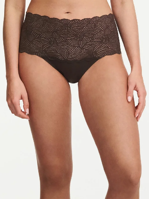 moisture-wicking panties for cycling-Chantelle SoftStretch Lace High Waist Brief