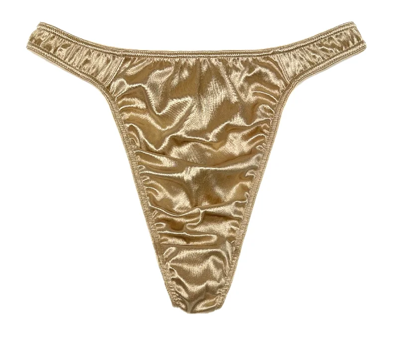 breathable cotton thong for summer-Classic Satin Thong