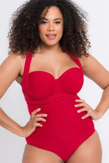 thin underwear for tight skirts-Curvy Kate Wrapsody Bandeau Swimsuit *Final Sale*