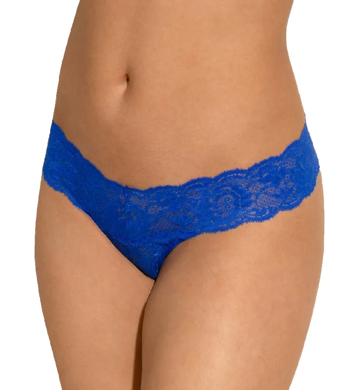 breathable linen panties for casual-Cosabella Never Say Never Cutie Lowrider Thong (NEVER03ZL) - Cobalt