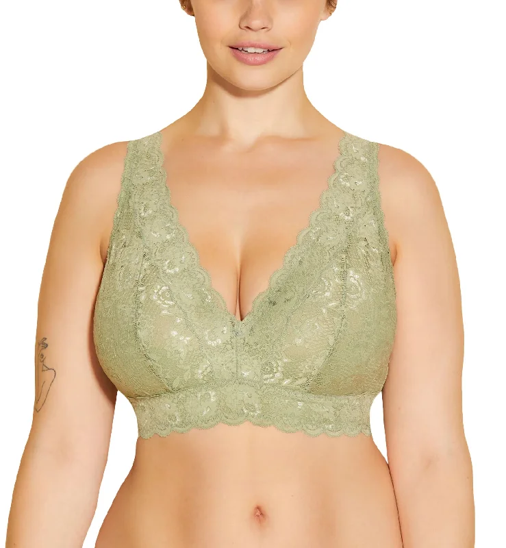 supportive underwear for pregnancy-Cosabella Never Say Never SUPER CURVY Plungie Longline Bralette (NEVER1389) - Nile Mist